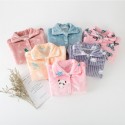 Soft girls flannel robe for winter pink/grey