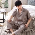 Luxury loose ice silk mens Pajamas sets short sets for male