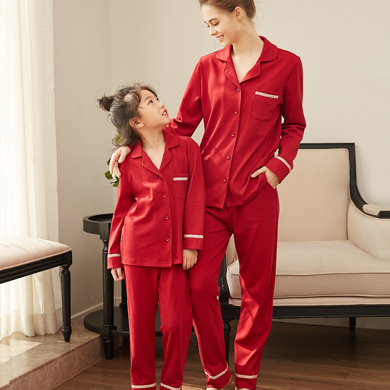 Parent-child pyjamas children's pajamas sets girl famlily pajamas for winter
