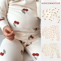 Toddler Cherry Print Pajamas Set - Soft Long Sleeve Kids Sleepwear