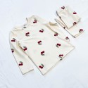 Toddler Cherry Print Pajamas Set - Soft Long Sleeve Kids Sleepwear