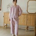 Women's Lightweight Cotton Pajamas Set - Long Sleeve Soft Sleepwear
