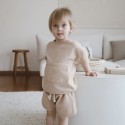Baby Waffle Knit Outfit Set - Short Sleeve Tee and Shorts for Newborn Toddler