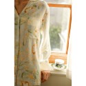 Magnolia Print Rayon Sateen Long Sleeve Pajama Set - French Floral Homewear