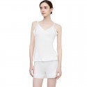 Women’s Summer 100% Mulberry Silk Camisole & Shorts Set | 19 Momme Breathable White Sleepwear