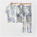 Summer Vintage Oil Painting Print Rayon Sateen Pajama Set - Thin Loungewear