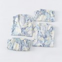 Summer Vintage Oil Painting Print Rayon Sateen Pajama Set - Thin Loungewear