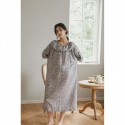 Cotton Double-Layer Gauze Short Sleeve Nightgown - Cute Print Sleep Dress