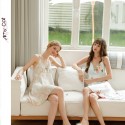 Summer Floral Backless Rayon Sateen Strap Nightdress - Sweet & Chic Dress