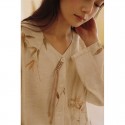 Elegant Women's Long Sleeve Pajamas Set - Soft Botanical Print Loungewear
