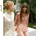 Women's Polka Dot Pajama Set - Long Sleeve Soft Sleepwear Loungewear
