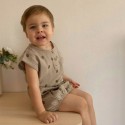 Baby Floral Print Muslin Outfit Set - Sleeveless Top and Bloomer Shorts for Infant Toddler