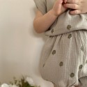 Baby Floral Print Muslin Outfit Set - Sleeveless Top and Bloomer Shorts for Infant Toddler