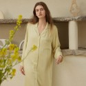 Rayon Sateen Embroidery Pocket Collar Pajama Set - Multi-Color Homewear