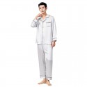 Men's Premium 19 Momme 100% Mulberry Silk Pajama Set - Luxury Comfortable Loungewear for Gentlemen‌
