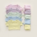 Kids Ribbed Pajamas Set - Short Sleeve Soft Children Sleepwear