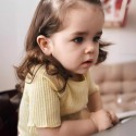 Kids Ribbed Pajamas Set - Short Sleeve Soft Children Sleepwear