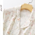 Women's Floral Print Pajama Set - Short Sleeve Soft Sleepwear Loungewear