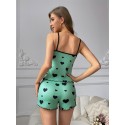 Women's Silky Camisole Lounge Set – Sexy Sleeveless Tank Top & Shorts Pajama Set for Spring and Summer