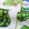 Cucumber Print Lapel Short-Sleeve & Shorts Pajama Set – Lightweight Loungewear for Women
