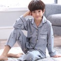 Sleepwear for boys pajamasets for Kids cotton soft blue with bear print