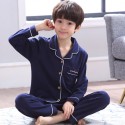 Sleepwear for boys pajamasets for Kids cotton soft blue with bear print