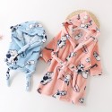 New children's flannel pajamas and robe sets soft pyjamas for boys and girls