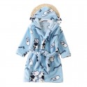 New children's flannel pajamas and robe sets soft pyjamas for boys and girls