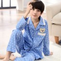 long sleeved cartoon boys pajama sets blue 100 cotton soft pj set for children