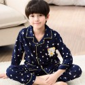 long sleeved cartoon boys pajama sets blue 100 cotton soft pj set for children