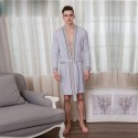 Cardigan slim mens cotton robe for male soft