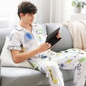 Knitted cotton short sleeved cardigan cartoon pajamas sets for mens