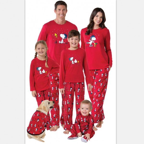 Cheap parent-child pajamas for Christmas printed family matching pjs