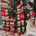 Parent-child suit Christmas pajamas Striped Christmas tree printed Xmas Dress