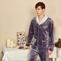 Winter flannel Men's widened Pajama suit 