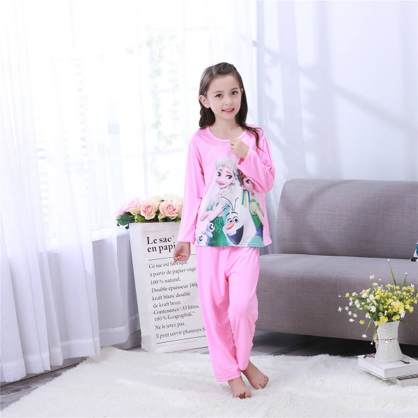 Long sleeved children's cartoon pajamas,girls Frozen queen Anna pajama