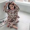 Fashion leopard print girl's Pajamas Fall / Winter cartoon children's pajamas lovely pyjamas