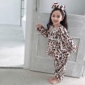 Fashion leopard print girl's Pajamas Fall / Winter cartoon children's pajamas lovely pyjamas