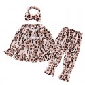 Fashion leopard print girl's Pajamas Fall / Winter cartoon children's pajamas lovely pyjamas