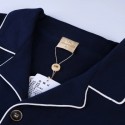 Navy blue cotton long sleeved Men's pajamas