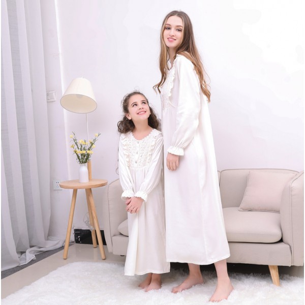 Cotton White Ladies pajamas,girls nightwear casual pyjamas