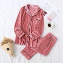 Fall / Winter pure cotton couple cardigan softest pyjamas, golden velvet casual pajamas for women and men