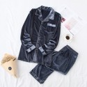 Fall / Winter pure cotton couple cardigan softest pyjamas, golden velvet casual pajamas for women and men