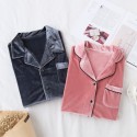 Fall / Winter pure cotton couple cardigan softest pyjamas, golden velvet casual pajamas for women and men