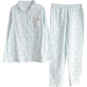 Ladies' long sleeves cotton gauze pajama sets