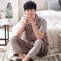 Luxury loose ice silk mens Pajamas sets short sets for male