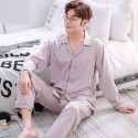 Double pocket luxury silk men's pajama sets Satin pajamas for male