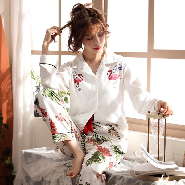 Cotton knitted pajamas new autumn winter pajama sets in Spring /Autumn