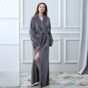 Flannel splicing nightgown for spring long sleeve cute lounge pajamas for women