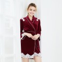 Long sleeved velvet Nightgown for womenlady's tunic pajamas